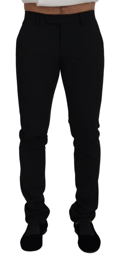 Black Cotton Stretch Mens Formal Dress Pants