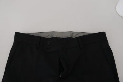 Black Cotton Stretch Mens Formal Dress Pants