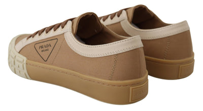 Brown Gabardine Bicol Low Top Sneakers Shoes