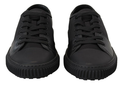 Black Nylon Stratus Low Top Lace Up Sneakers Shoes