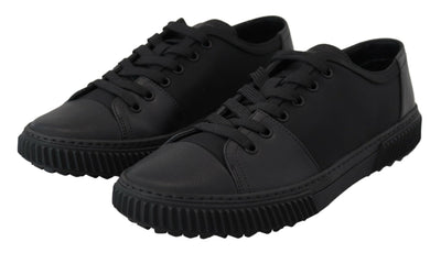 Black Nylon Stratus Low Top Lace Up Sneakers Shoes