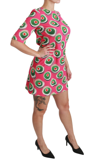 Pink Silk Cup Cake Shift Stretch Dress