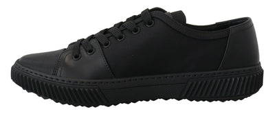 Black Nylon Stratus Low Top Lace Up Sneakers Shoes