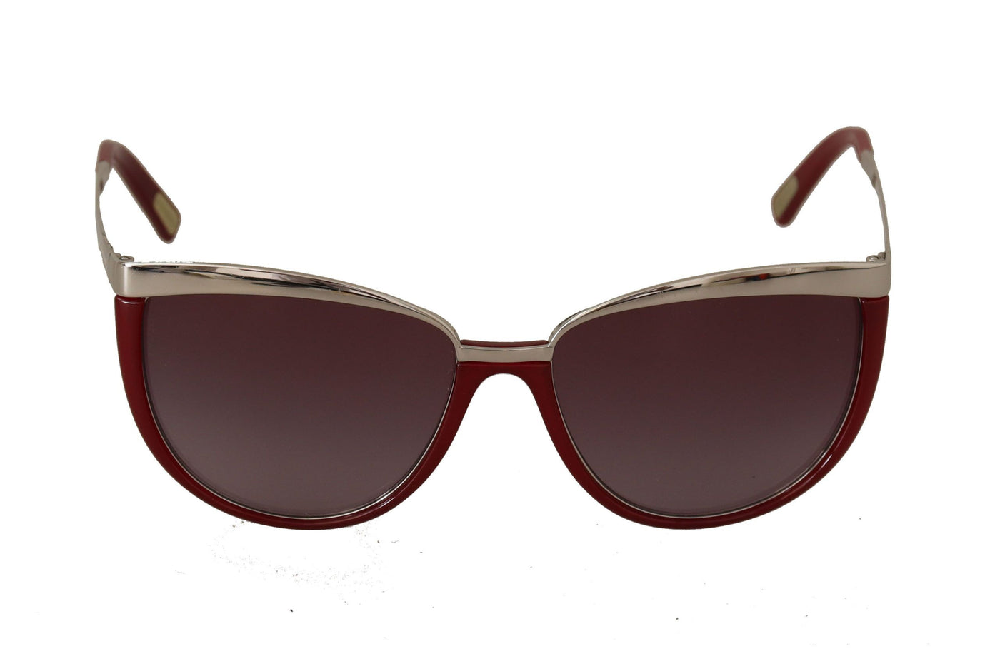 Silver Metal Maroon Acetate Cat Eye Sunglasses