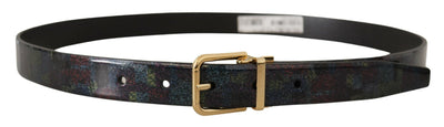 Multicolor Leather Gold Tone Metal Vernice Belt