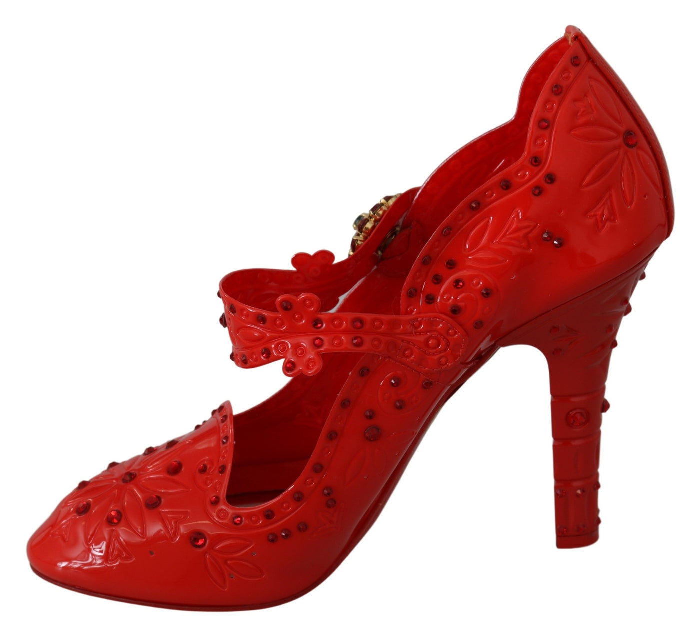 Red Floral Crystal CINDERELLA Heels Shoes