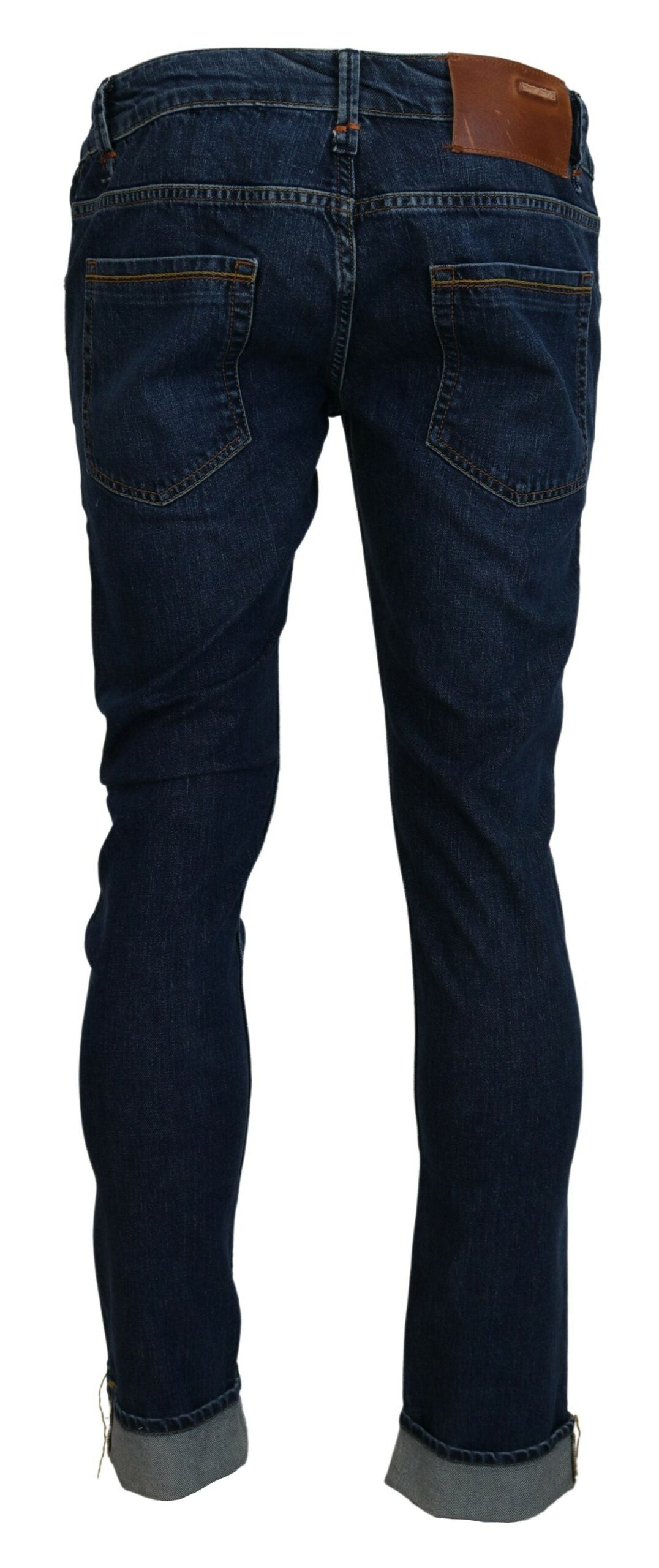 Blue Cotton Tapered Slim Fit Men Casual Denim Jeans