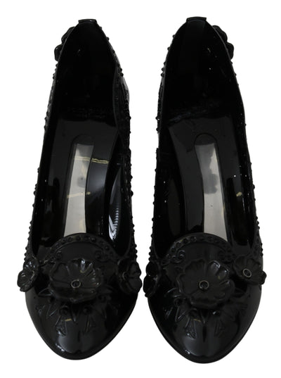 Black Floral Crystal CINDERELLA Women's Shoes