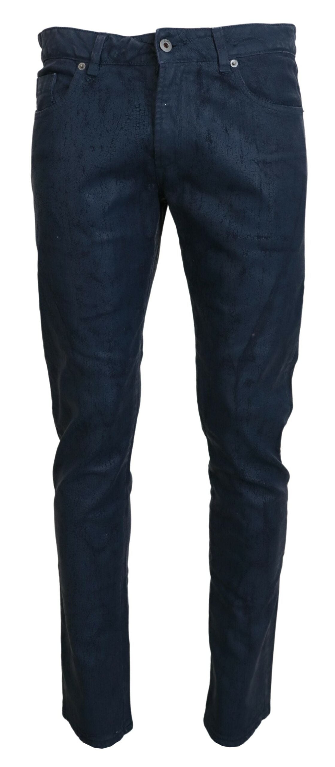 Blue Cotton Tapered Slim Fit Men Casual Denim Jeans