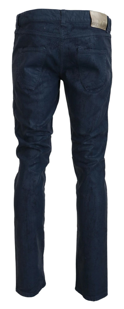 Blue Cotton Tapered Slim Fit Men Casual Denim Jeans