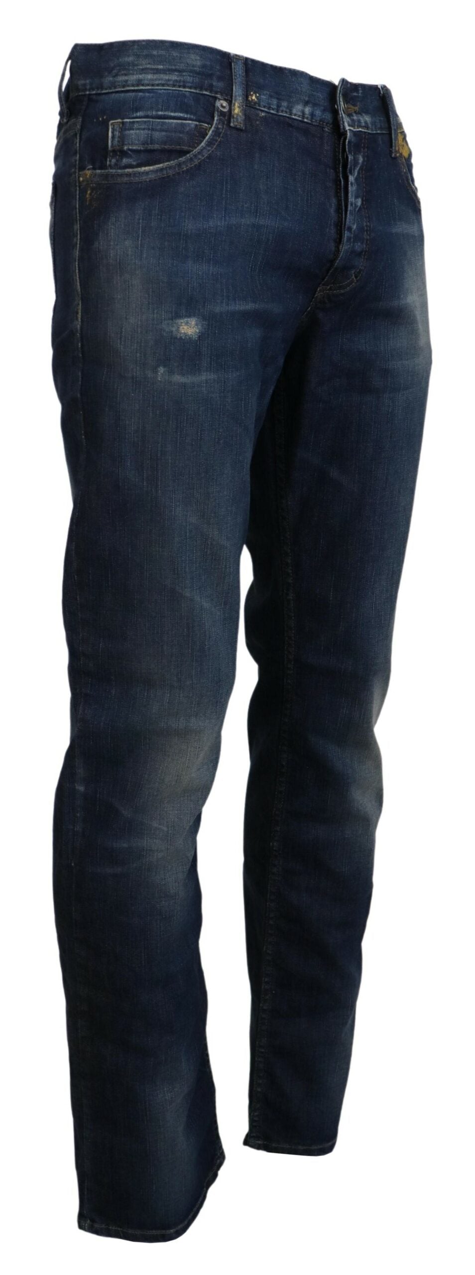 Blue Washed Cotton Straight Fit Men Casual Denim Jeans