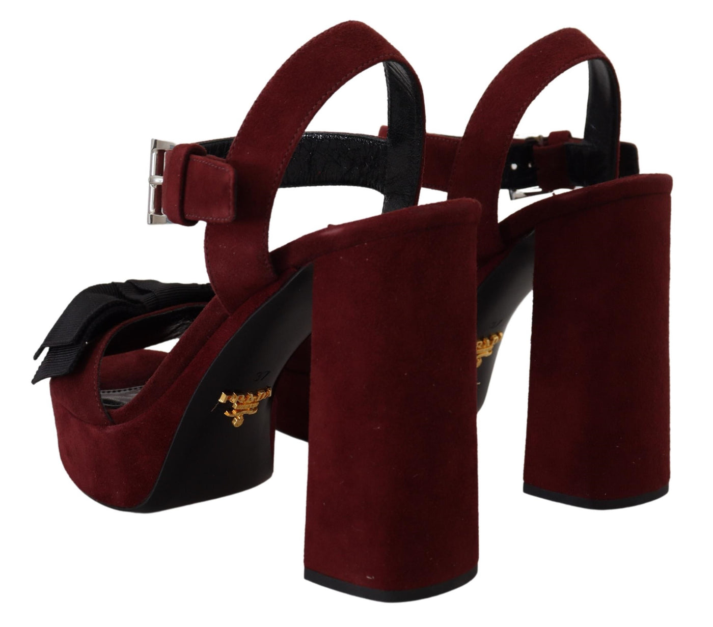 Maroon Suede Leather Sandals Ankle Strap Shoes