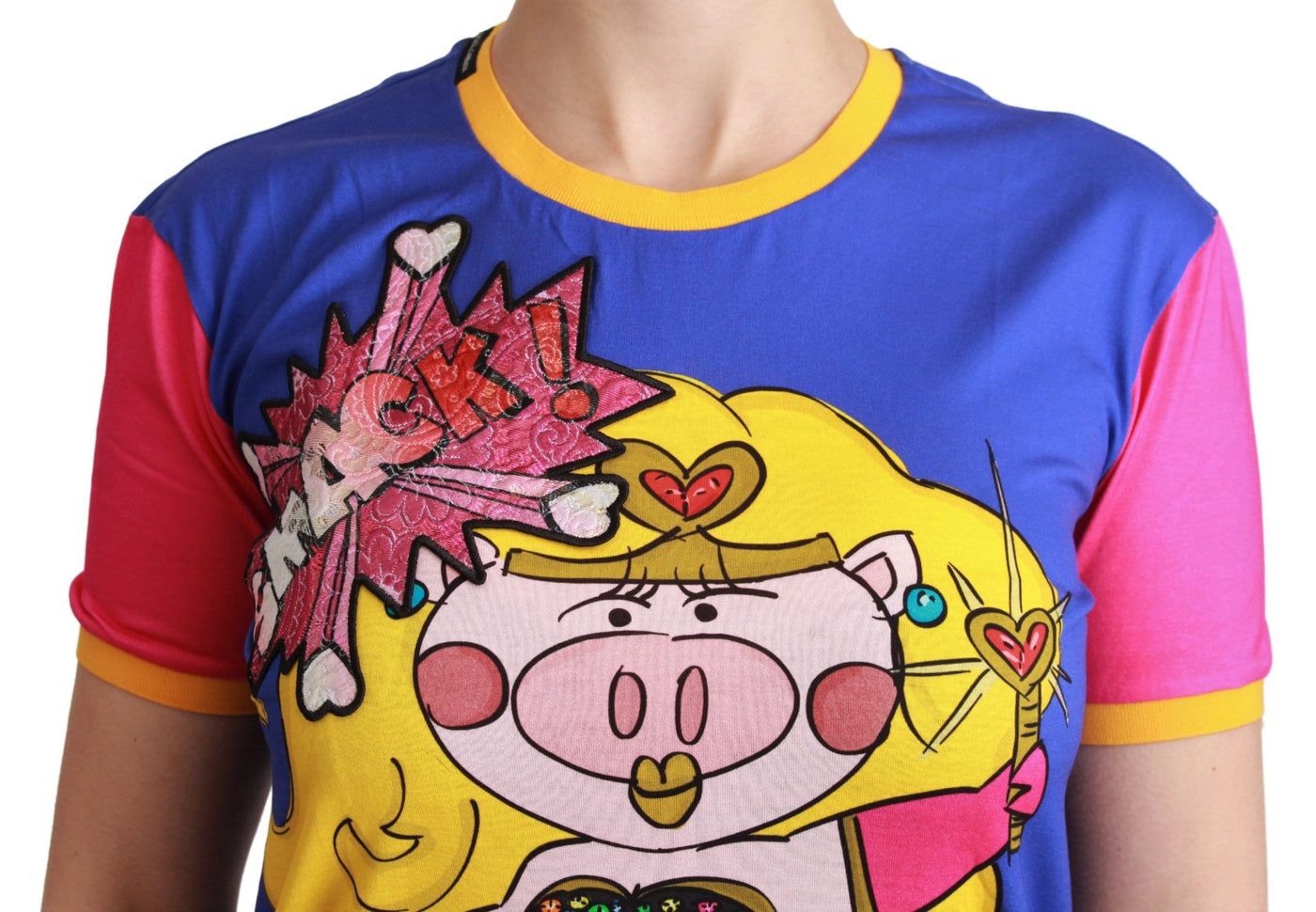 Purple PIG SUPERGIRL Top Cotton T-shirt