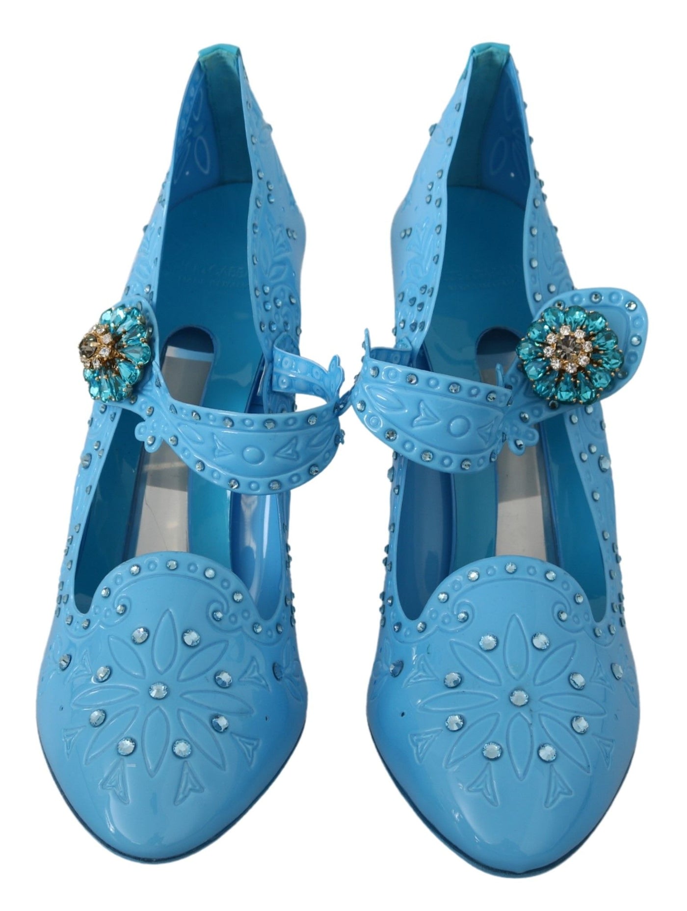 Blue Floral Crystal CINDERELLA Heels Shoes