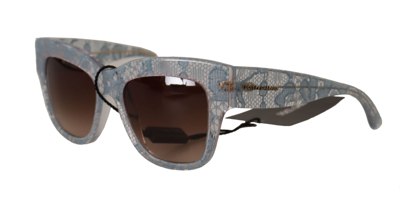 Blue Lace Acetate Rectangle Shades Sunglasses