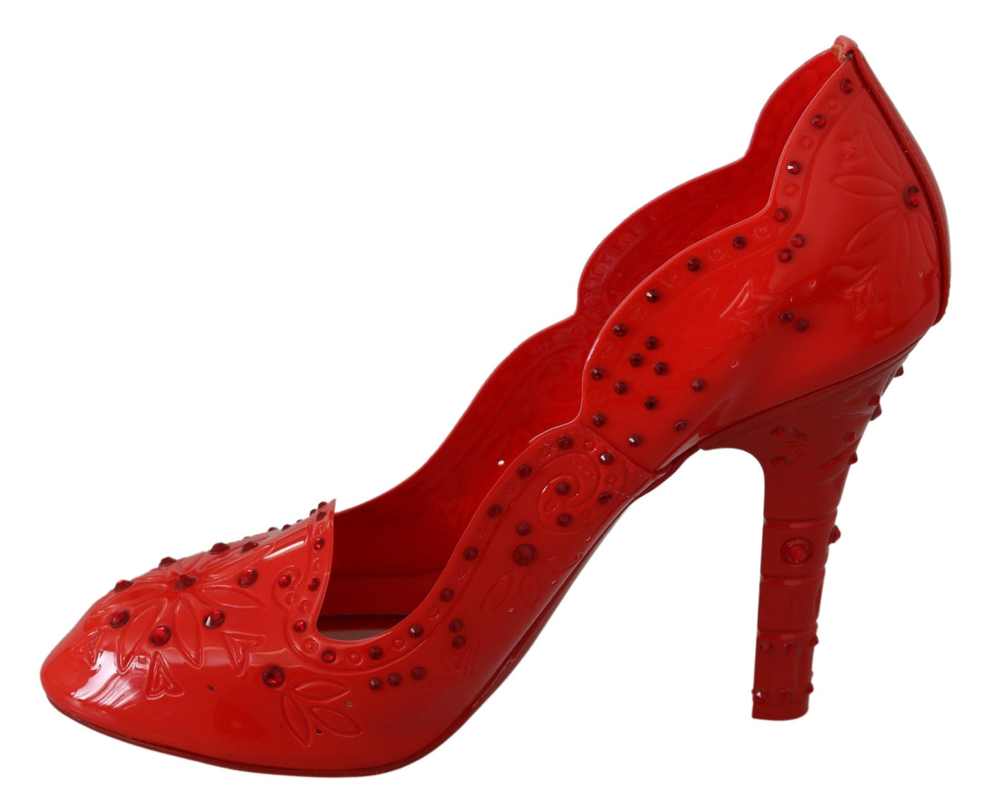 Red Floral Crystal CINDERELLA Heels Shoes