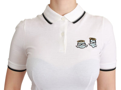 White Cotton Polo #dgfamily T-shirt