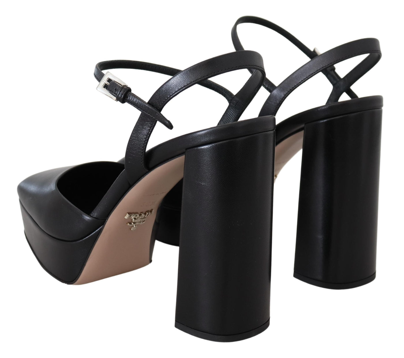 Black Capretto Patent Sandals Ankle Strap Heels Shoes