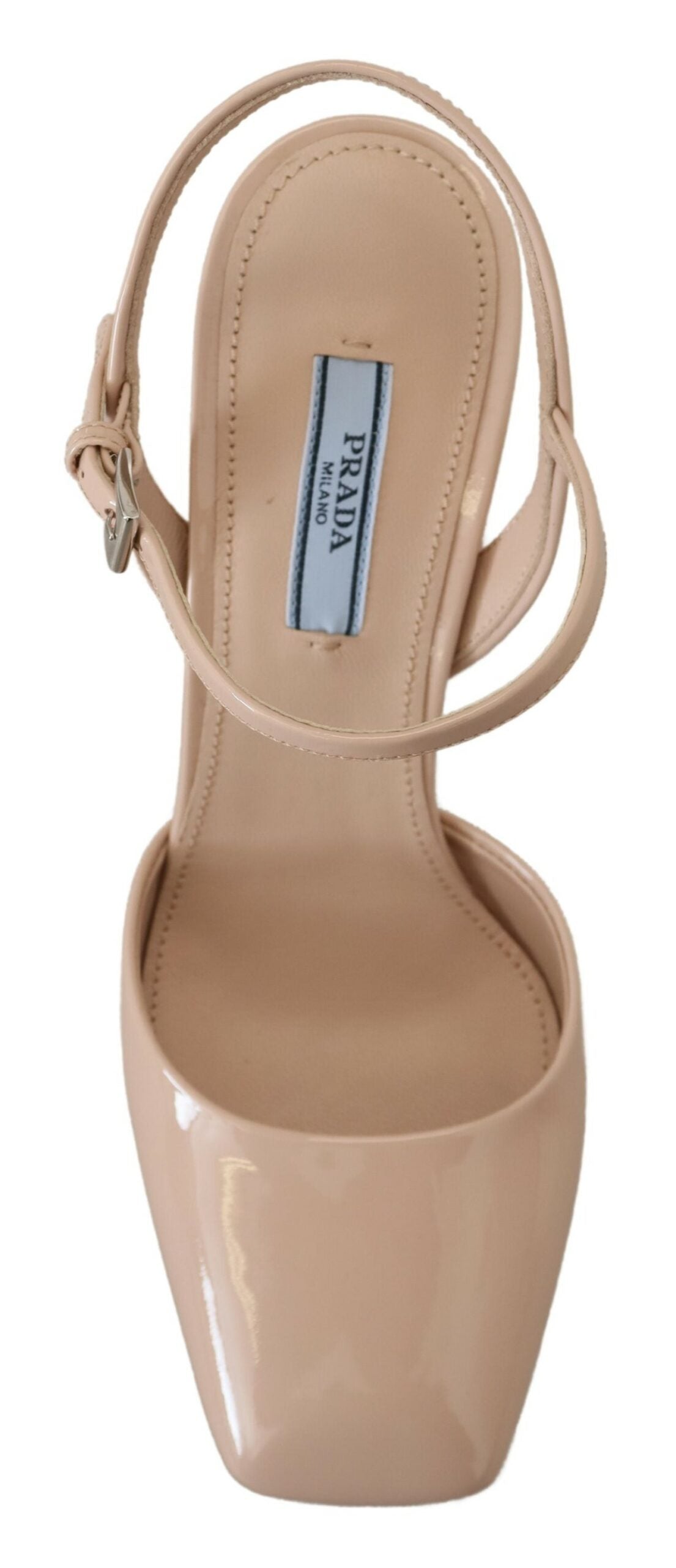 Beige Vernice Patent Sandals Ankle Strap Heels Shoes