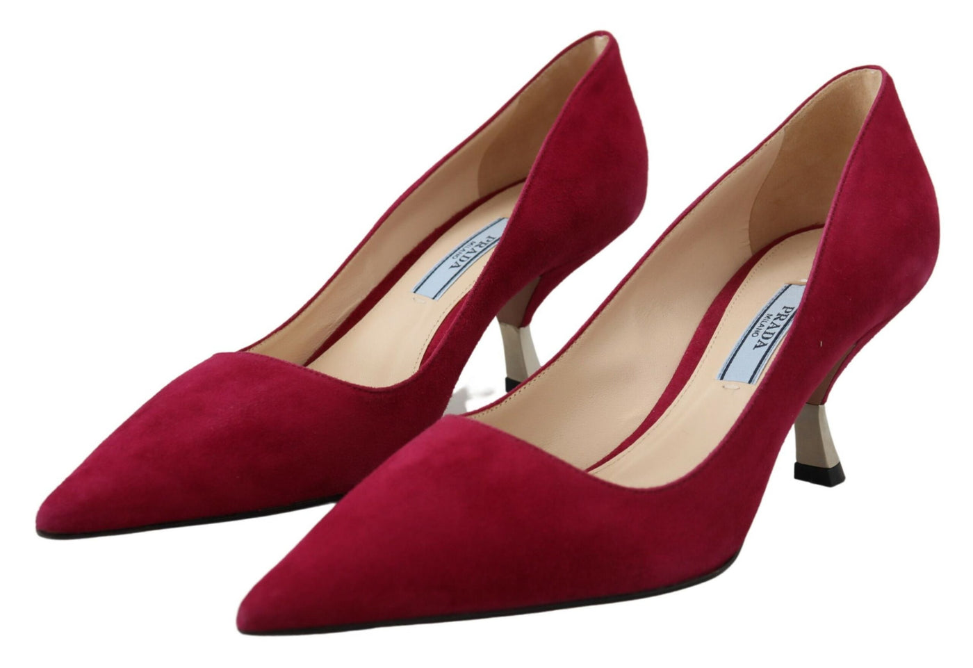 Dark Pink Suede Leather Heels Pumps Shoes