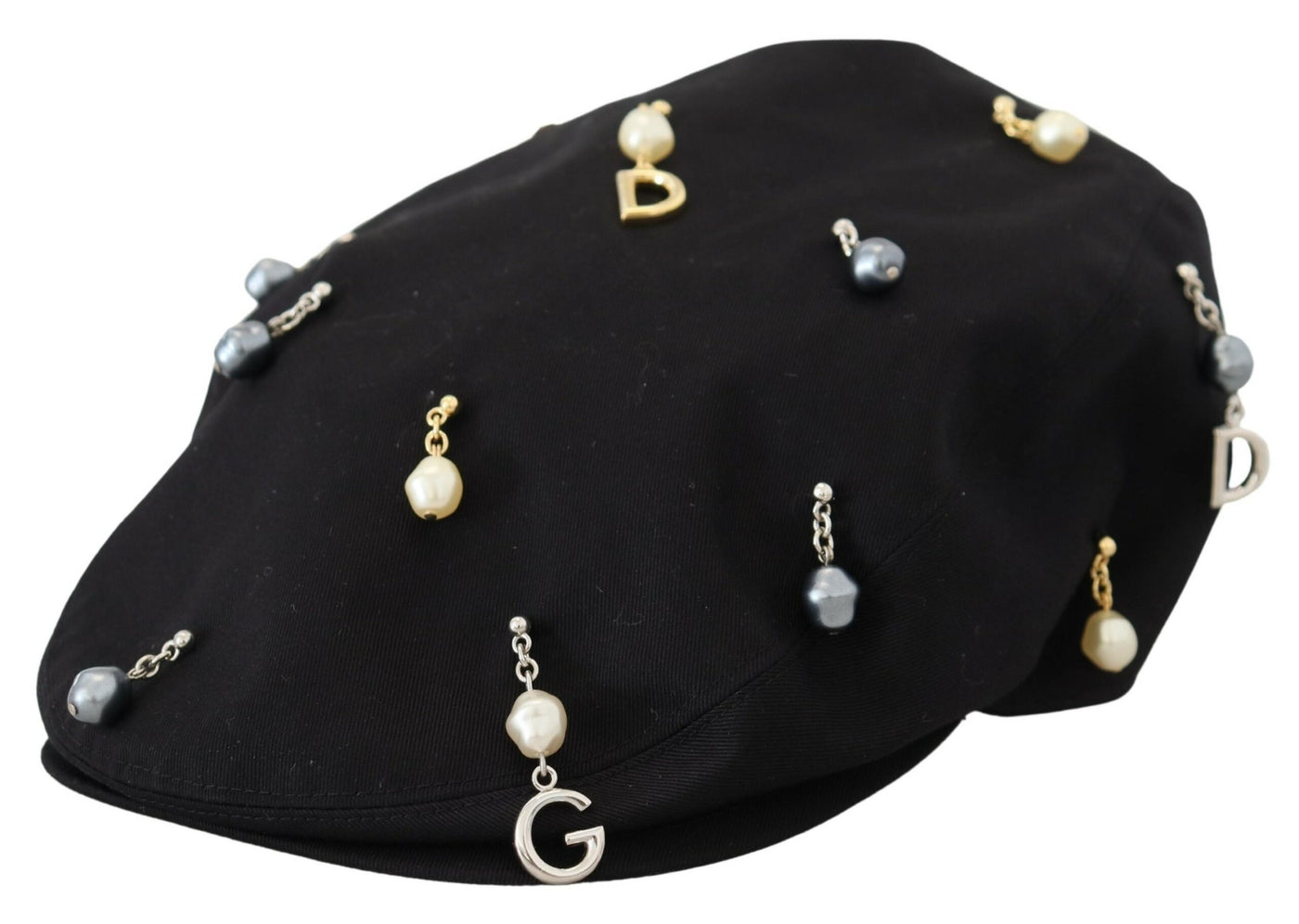 Black Cotton Embellished Newsboy Men Hat