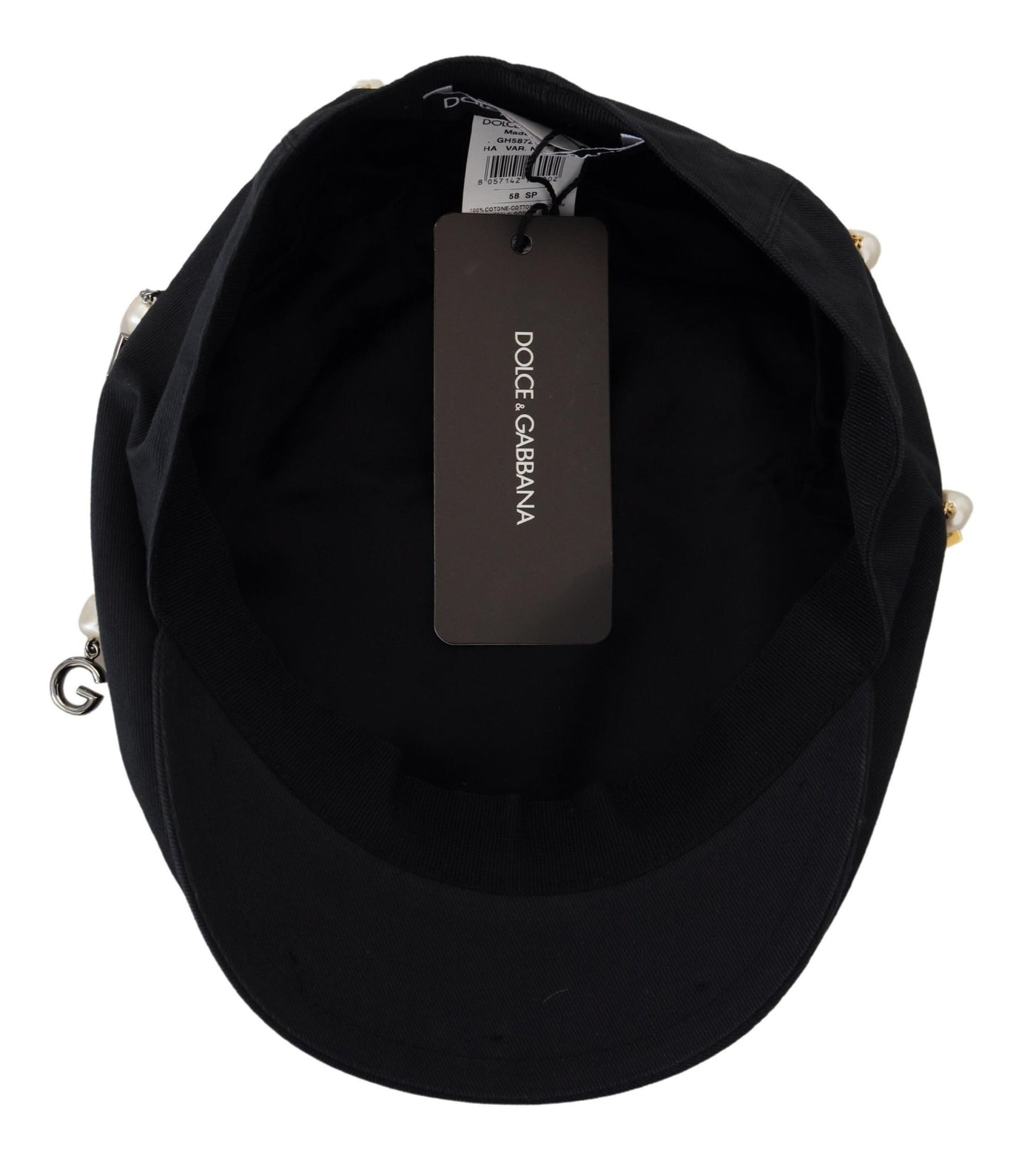 Black Cotton Embellished Newsboy Men Hat