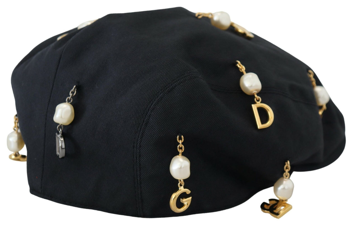 Black Cotton Embellished Newsboy Men Hat