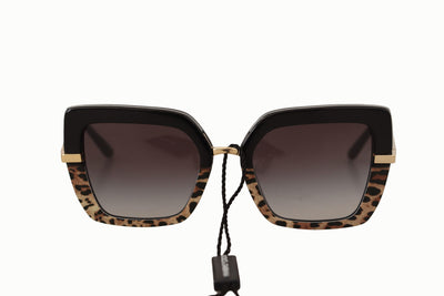 Gray Half Print Leopard Frame Gradient Sunglasses