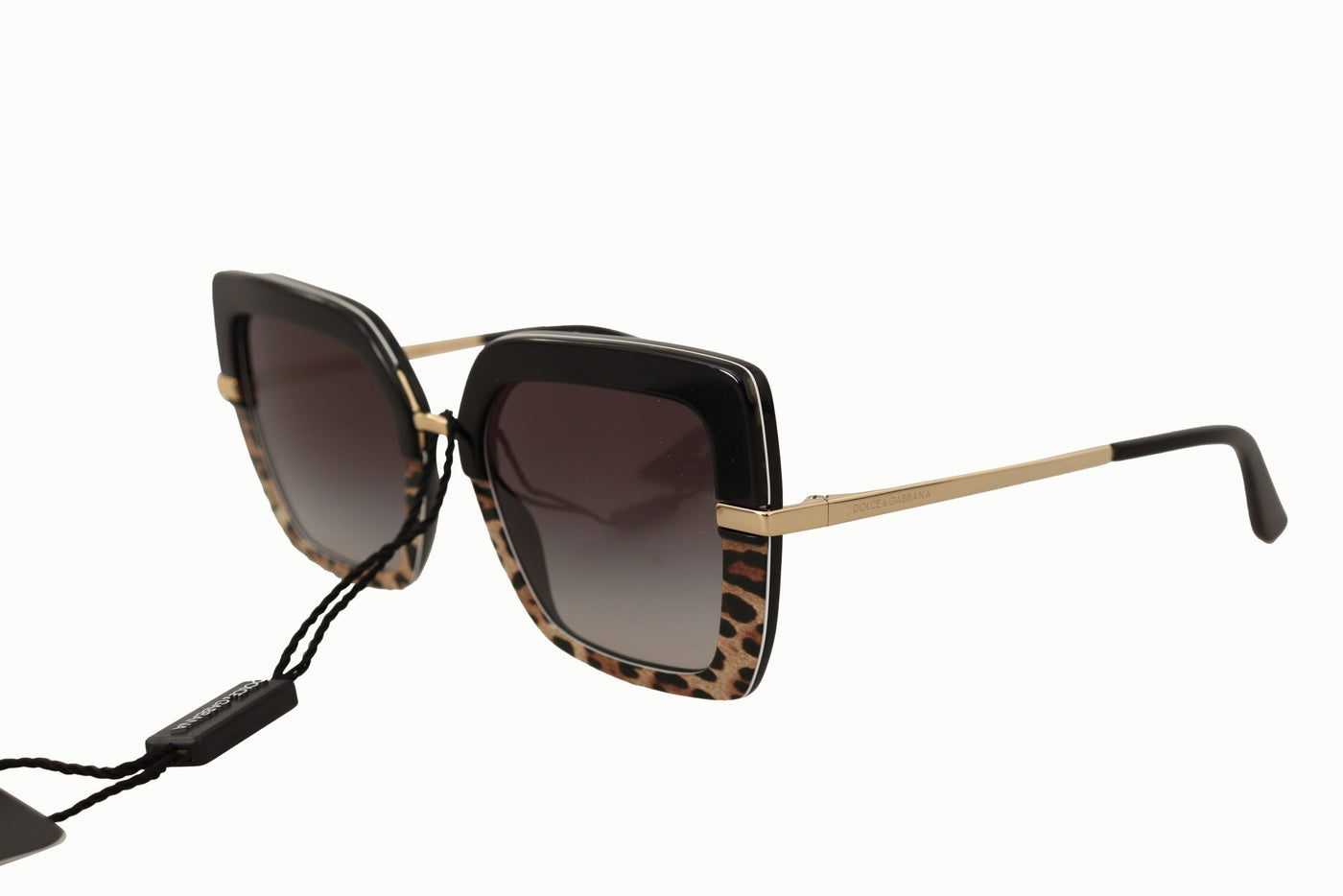 Gray Half Print Leopard Frame Gradient Sunglasses