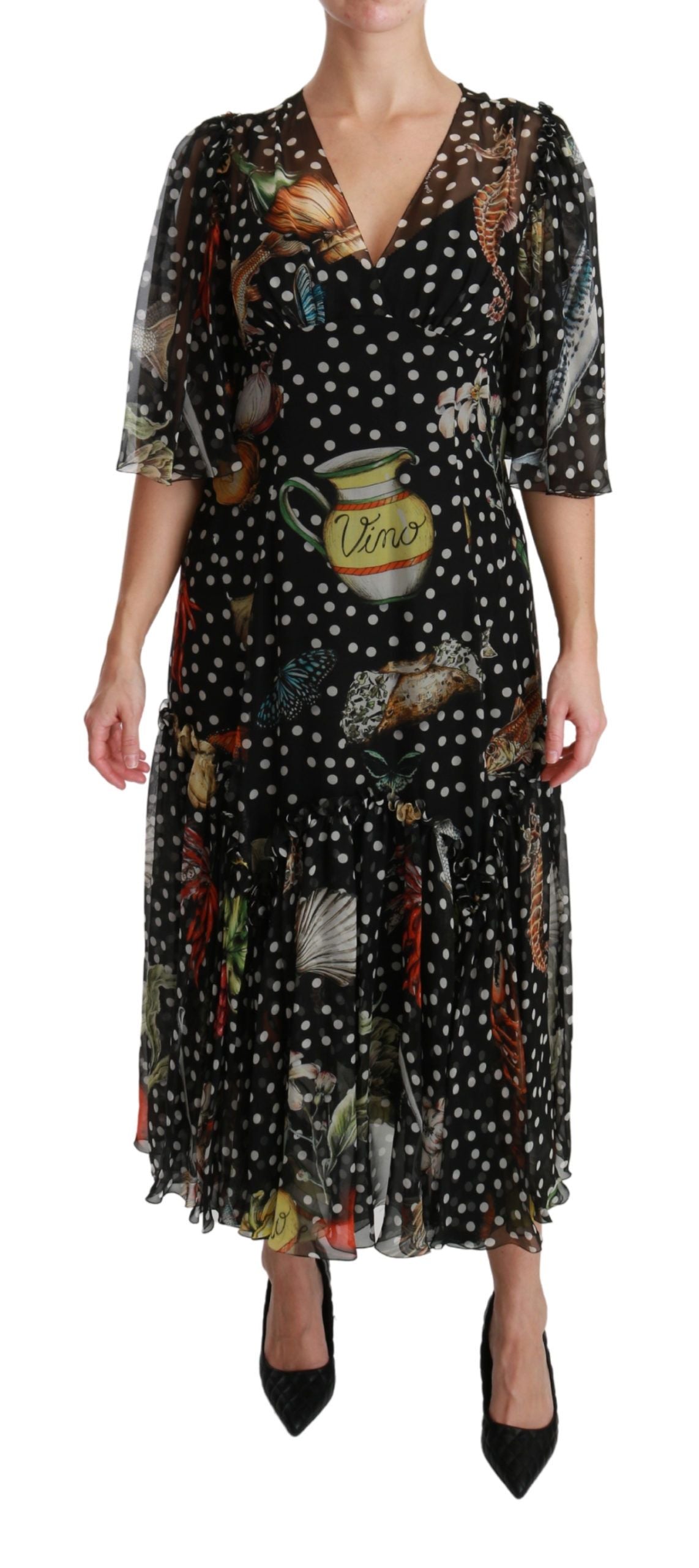 Black Sea Fish Sicily A-line Shift Dress