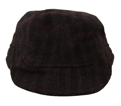 Brown Plaid Wool Fisherman Men Capello Hat