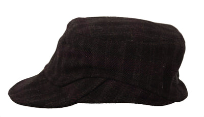 Brown Plaid Wool Fisherman Men Capello Hat