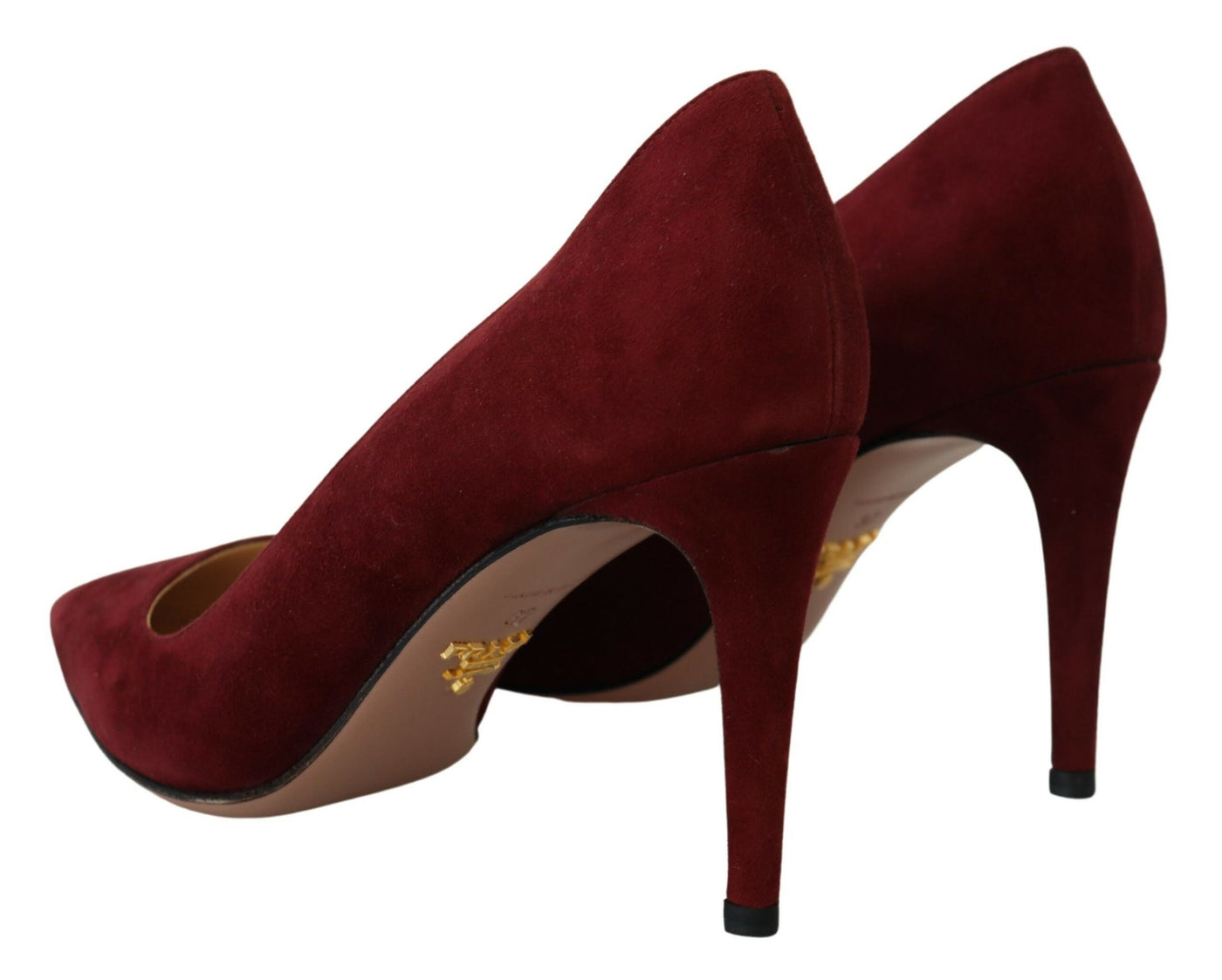 Dark Red Suede Leather Heels Stilettos Pumps Shoes