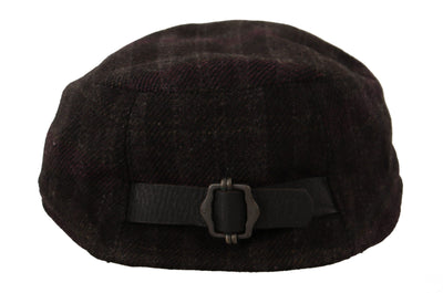 Brown Plaid Wool Fisherman Men Capello Hat