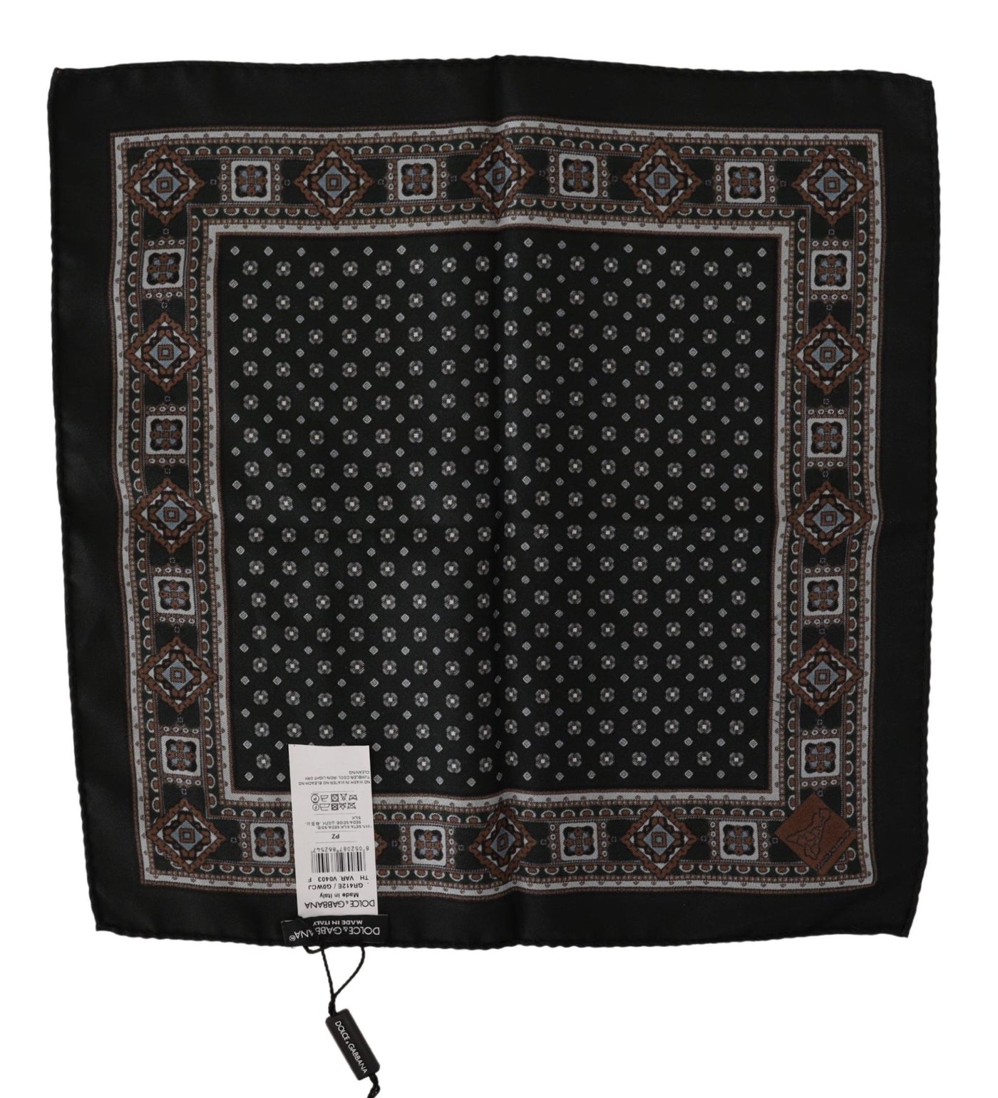 Black Silk Men Pocket Square Handkerchief Scarf