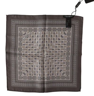 Brown Silk Pocket Square Handkerchief Scarf