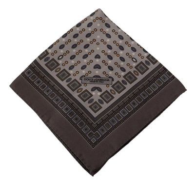 Brown Silk Pocket Square Handkerchief Scarf