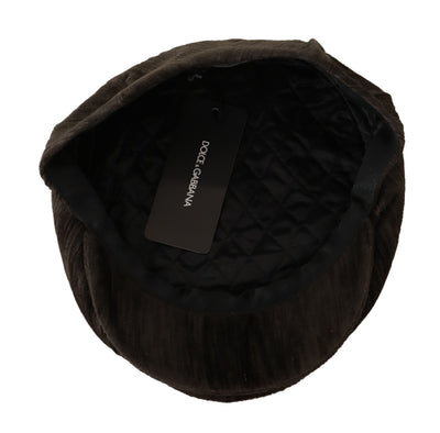 Brown Velvet Newsboy Cotton Men Capello Hat