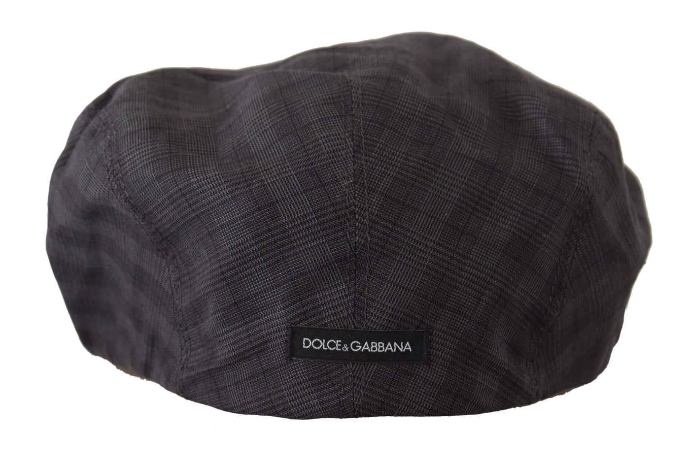 Dark Gray Plaid Linen Newsboy Men Capello Hat