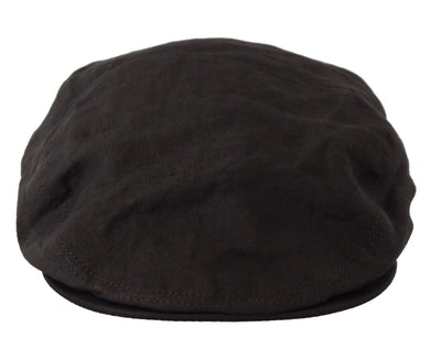 Brown Newsboy Men Capello 100% Linen Hat