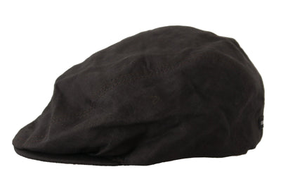 Brown Newsboy Men Capello 100% Linen Hat