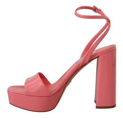 Pink Patent Sandals Ankle Strap Heels Sandal