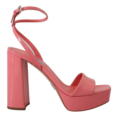 Pink Patent Sandals Ankle Strap Heels Sandal