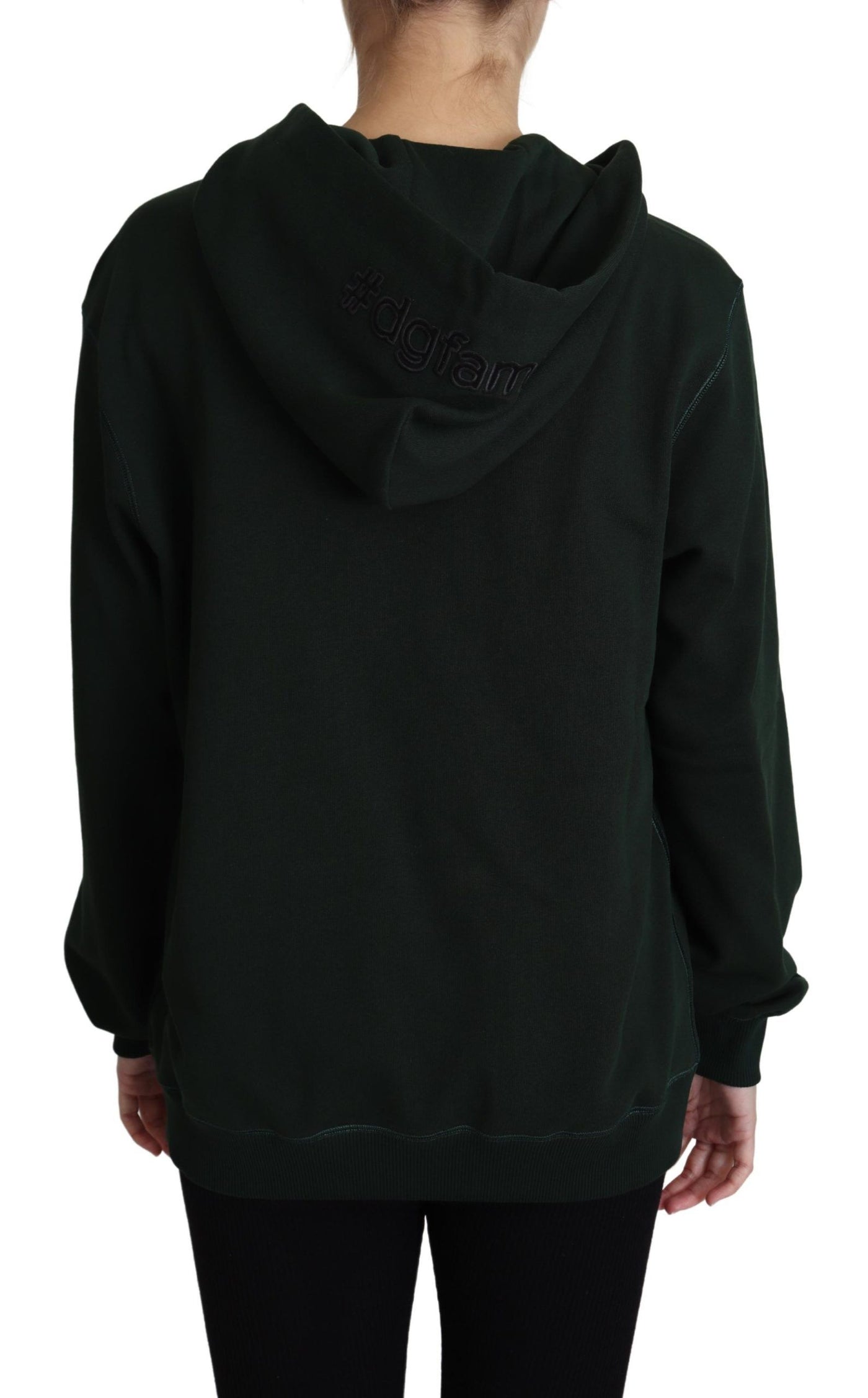 Dark Green Crown Embroidery Hoodie