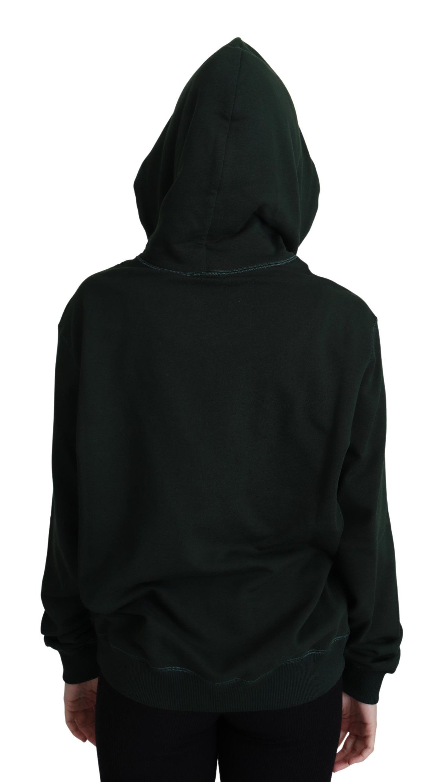 Dark Green Crown Embroidery Hoodie