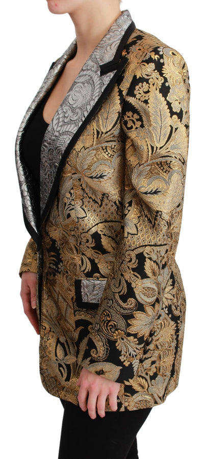 Black Gold Jacquard Blazer Jacket