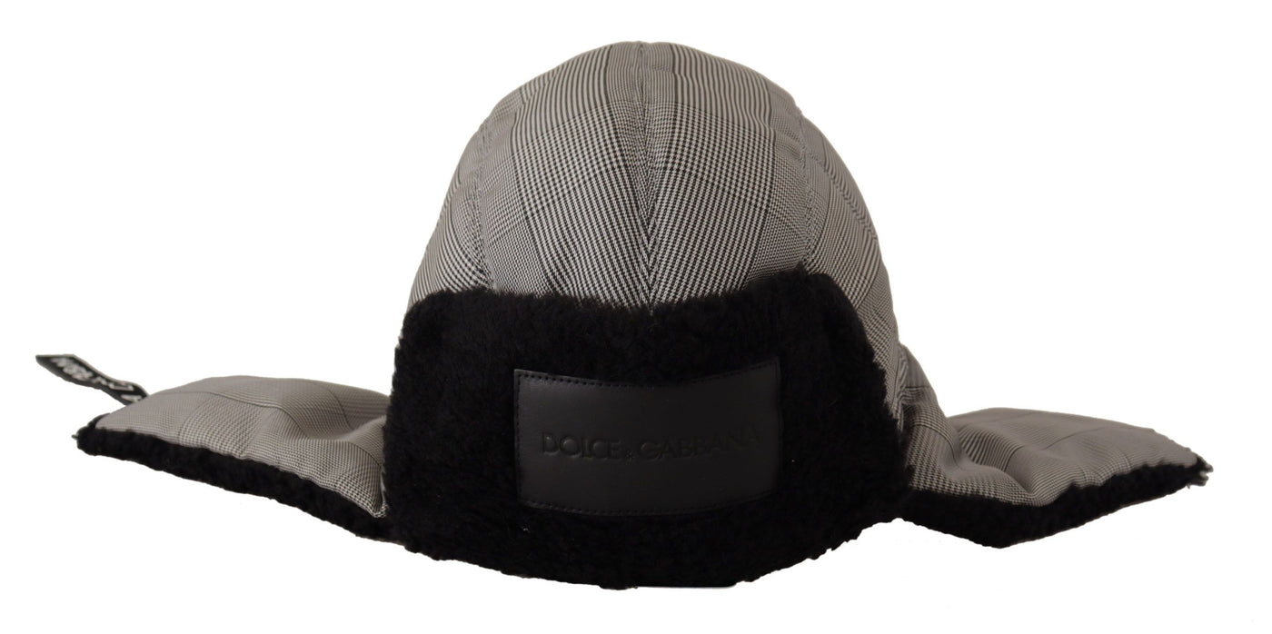 Gray Polyester Fur Trapper Men Capello Hat