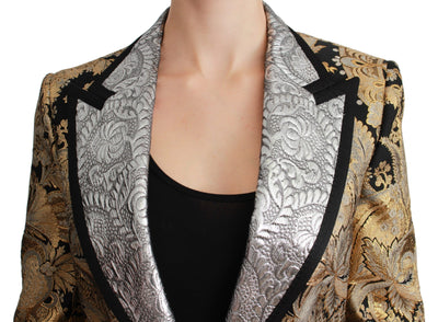 Black Gold Jacquard Blazer Jacket