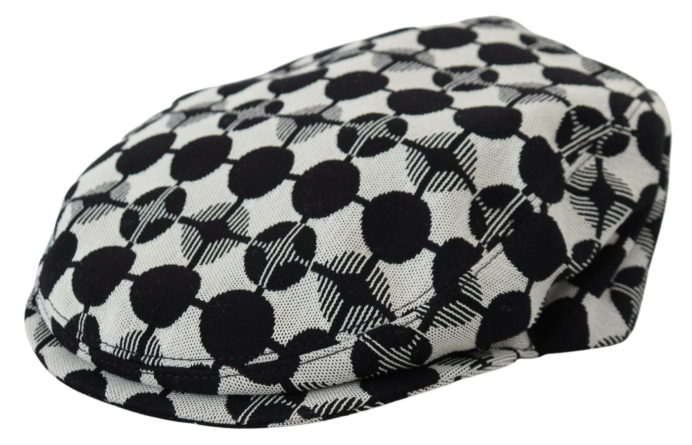 White Black Printed Newsboy Men Capello Hat