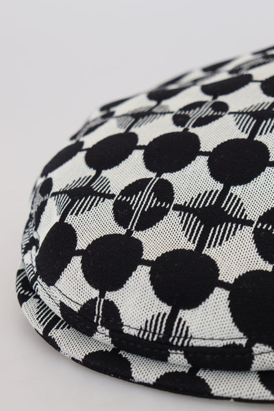 White Black Printed Newsboy Men Capello Hat